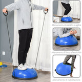 easycomfort easycomfort bosu ball balance ball con 2 elastici e pompa per allenamento a casa potenziamento muscolare e riabilitazione 52cm blu ean 8054144137261