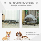easycomfort easycomfort brandina pieghevole per cani con tettuccio da esterno o interrno grigio