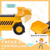 easycomfort easycomfort camion giocattolo elettrico con benna di scarico fari e suoni per bambini 18 36 mesi 74 5x36x43 5 cm