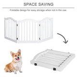 easycomfort easycomfort cancellino per cani pieghevole a 3 sezioni in legno verniciato lucido 154 5x1 8x61cm bianco