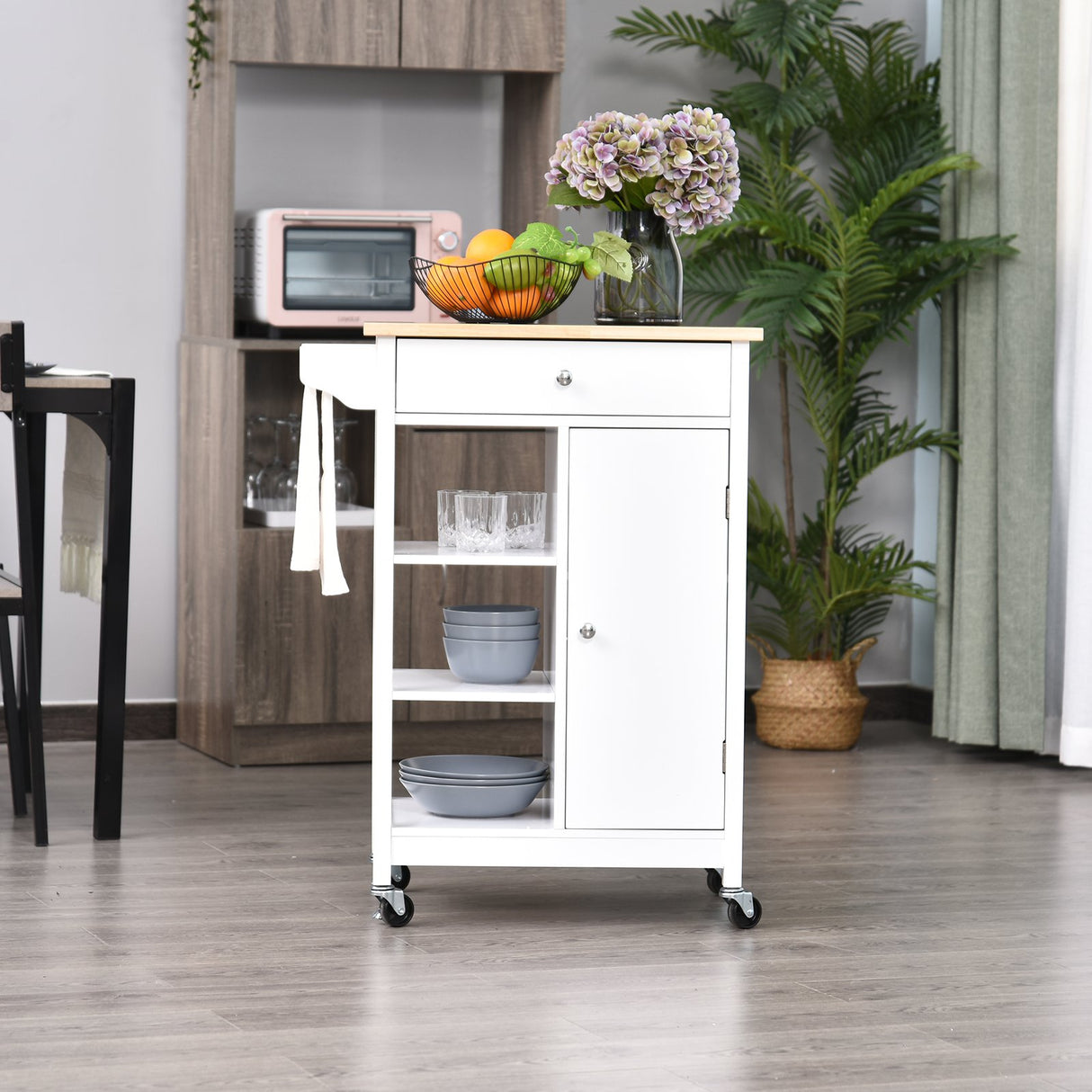 easycomfort easycomfort carrello da cucina con cassetto antina e 3 ripiani aperti in legno bianco 66 x 395 x 865 cm ean 8054111845885