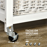 easycomfort easycomfort carrello da cucina con cassetto cestini e ruote girevoli 63x40x86cm bianco