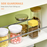 easycomfort easycomfort carrello da cucina in truciolato e acciaio inox con 2 ripiani aperti cassetto estraibile e parapetti 25x50x85 cm