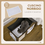 easycomfort easycomfort casetta per gatti con 2 porte pallina da gioco cuscino e tappetino tiragraffi 65x41x45 5 cm