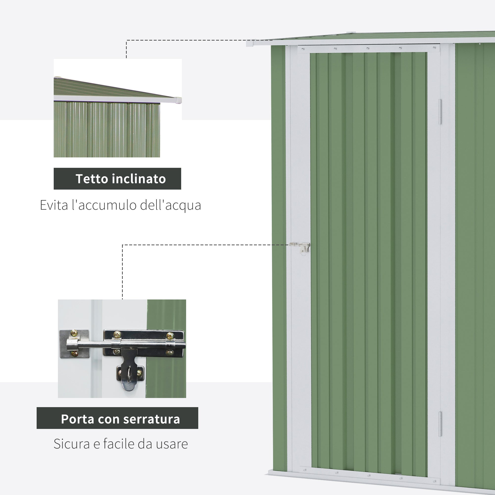 EASYCOMFORT Casetta Porta Attrezzi Capanno in Acciaio Impermeabile