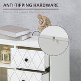 easycomfort easycomfort cassettiera a rombi con 3 cassetti e un armadietto con ripiano regolabile in acciaio e mdf 70x35x75 cm bianco