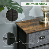 easycomfort easycomfort cassettiera con 6 cassetti in tessuto mobile multiuso stile industriale in acciaio 80x30x70cm marronegrigio