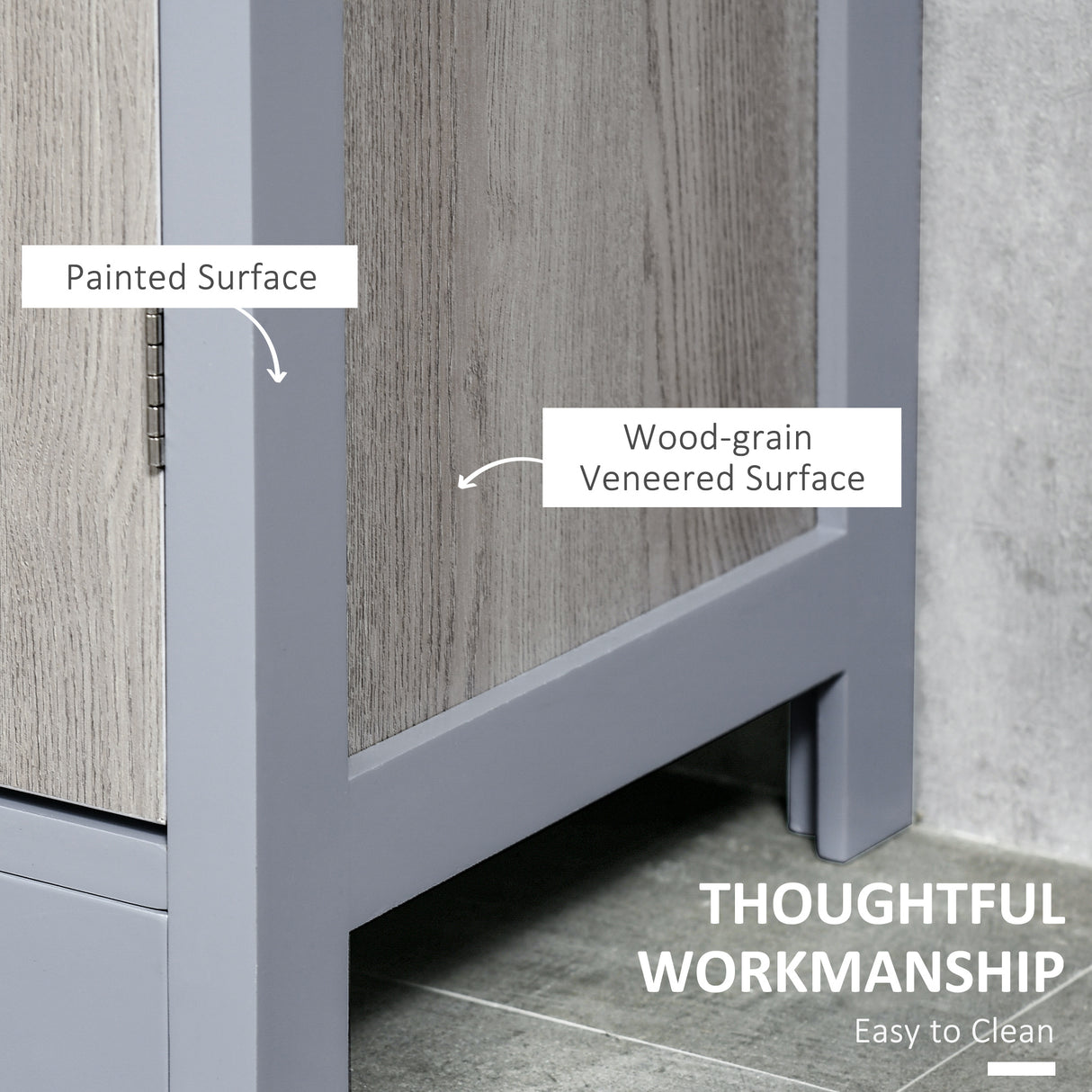 easycomfort easycomfort colonna bagno con 3 mensole e armadietto in legno mdf 40x30x160 grigio e legno naturale