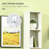 easycomfort easycomfort colonna bagno in legno con 2 mensole e armadietto mobiletto multiuso 31x30x177 cm