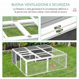 easycomfort easycomfort conigliera da esterno e interno con tetto apribile gabbia per 2 4 conigli in legno e metallo grigia