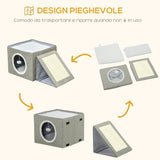 easycomfort easycomfort cuccia per gatti pieghevole e portatile casetta per gatti con pannello tiragraffi 2 cuscini e pallina in peluche e tessuto grigio