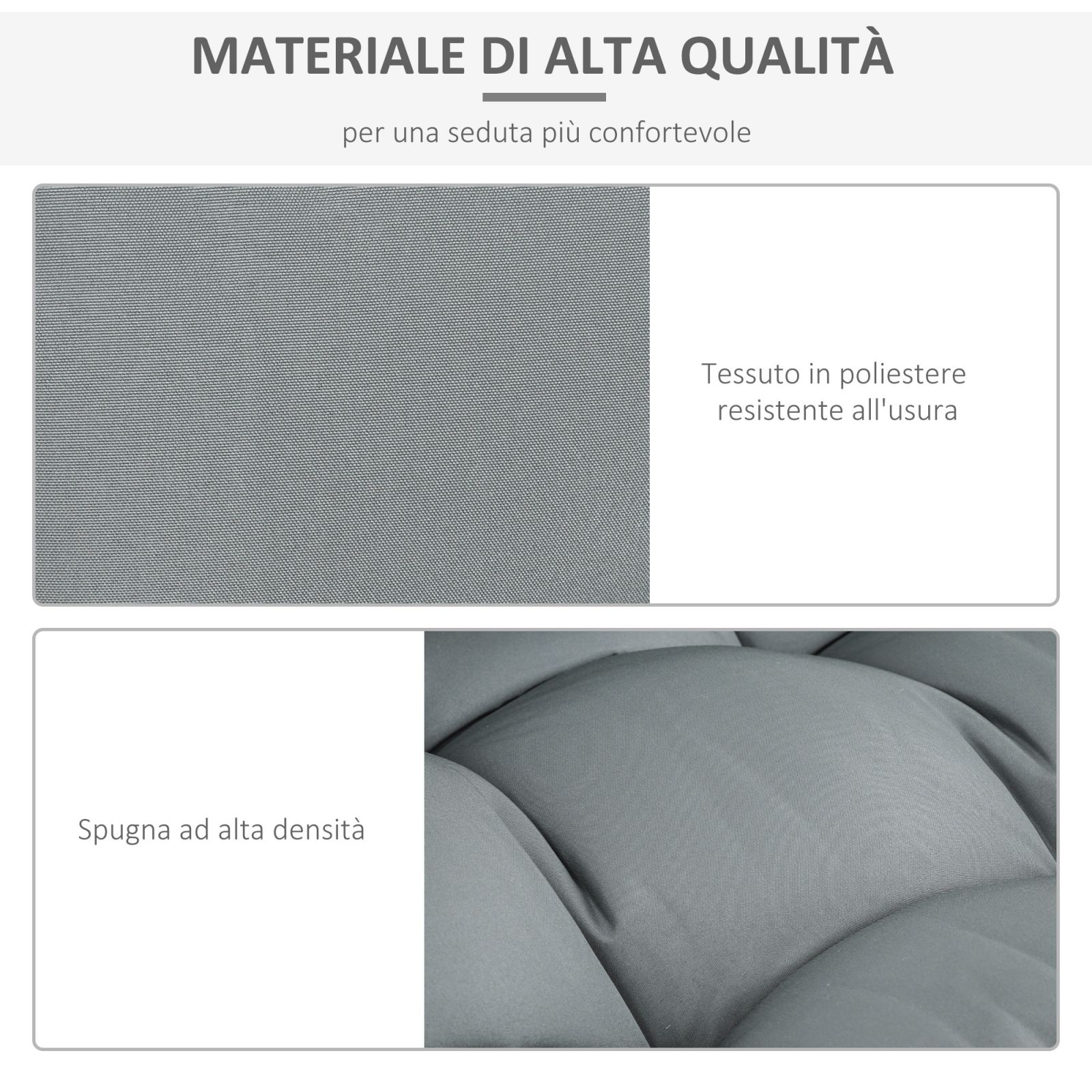 EASYCOMFORT Cuscineria per Pallet Set 3 Cuscini per Seduta e Schienale di  Divani Panca con Bancali Grigio Scuro