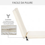 easycomfort easycomfort cuscino per lettino prendisole con rivestimento poliestere sfoderabile 188x53x8cm bianco crema