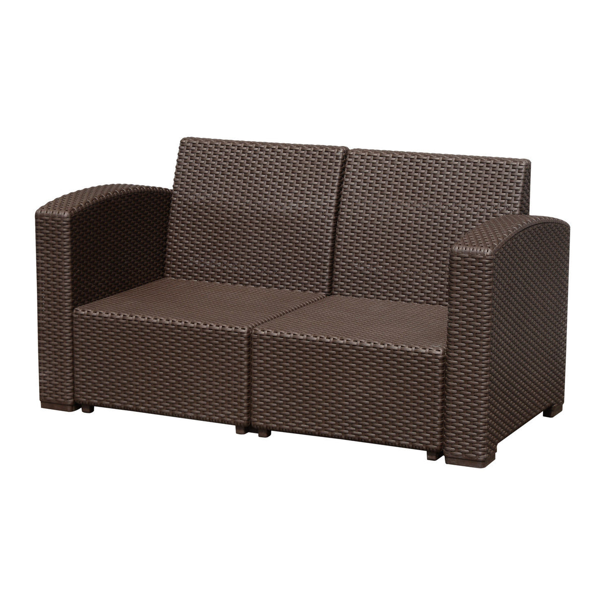 easycomfort easycomfort divano a 2 posti in pe rattan con cuscini marrone 141x71x75cm ean 8055776915661