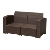 easycomfort easycomfort divano a 2 posti in pe rattan con cuscini marrone 141x71x75cm ean 8055776915661