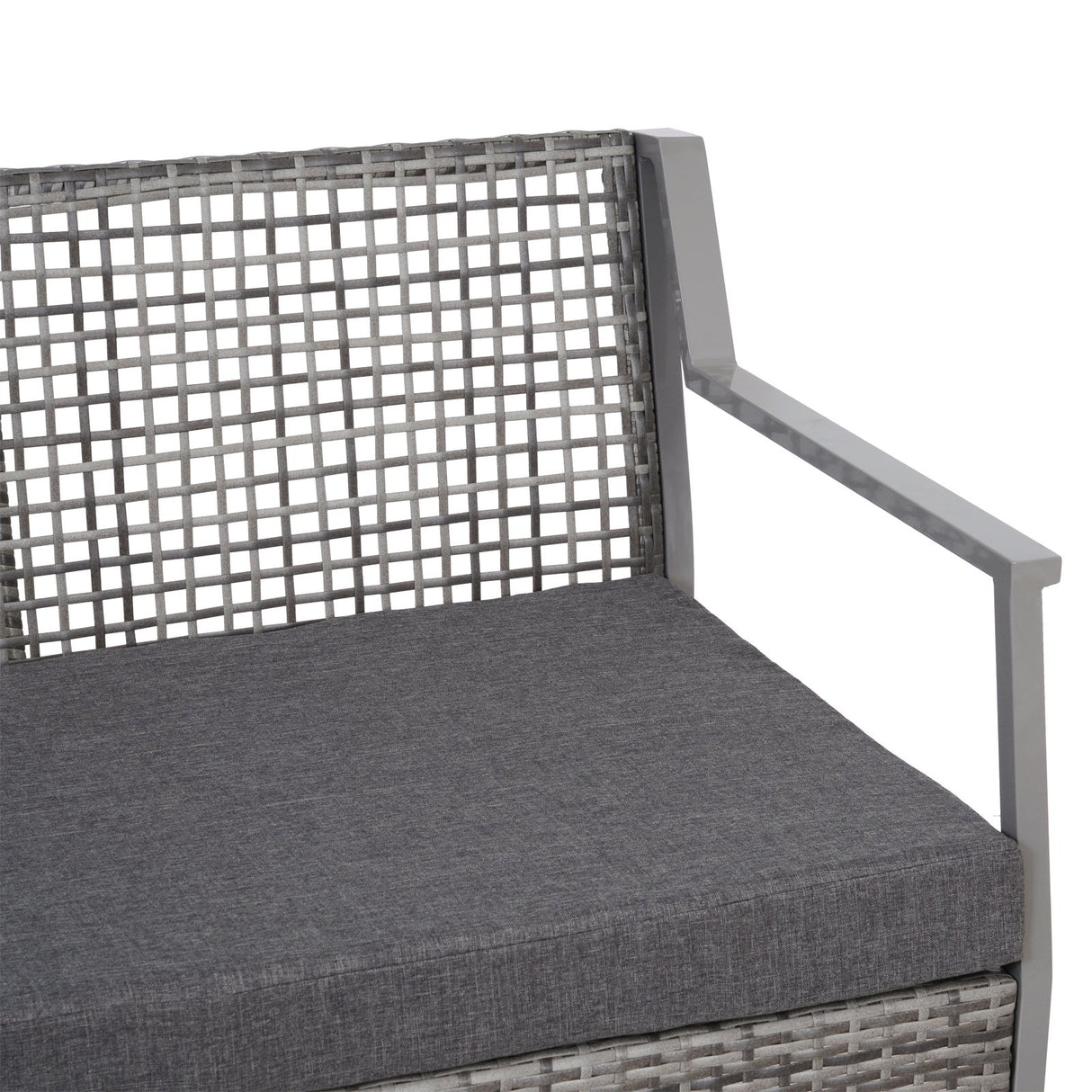 easycomfort easycomfort divano panchina da giardino a 2 posti in rattan e alluminio grigio 118 x 75 x 79 cm ean 8054144136691