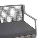 easycomfort easycomfort divano panchina da giardino a 2 posti in rattan e alluminio grigio 118 x 75 x 79 cm ean 8054144136691