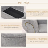 easycomfort easycomfort divano per cani e gatti con vano contenitore e rivestimento vellutato 80x40x46cm grigio scuro