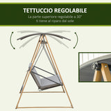 easycomfort easycomfort dondolo da giardino 3 posti con tettuccio regolabile in acciaio 224x133x173cm grigio