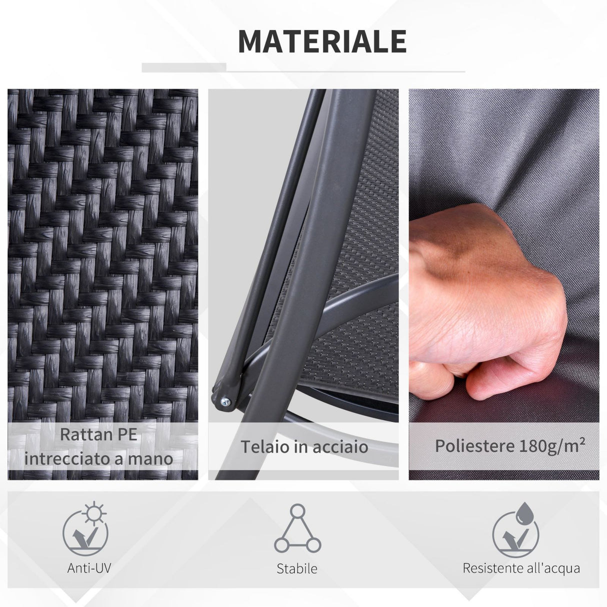 easycomfort easycomfort dondolo da giardino 3 posti in rattan pe con tettuccio regolabile e cuscino grigio