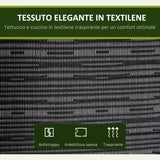 easycomfort easycomfort dondolo da giardino per 3 persone con tettuccio regolabile e cuscini 200x120x170cm nero