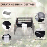 easycomfort easycomfort gabbia per conigli cincilla porcellini dindia e roditori per interni in metallo nero 88x128 5x56cm