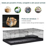 easycomfort easycomfort gabbia per roditori in metallo e tela nera 118x59x36cm