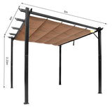 easycomfort easycomfort gazebo pergola da giardino 3x4m telo scorrevole in poliestere impermeabile e struttura in alluminio ean 8055776914381