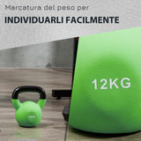 easycomfort easycomfort kettlebell 12 kg per allenamento spalle e bicipiti in metallo e gomma 20x13x23 cm verde