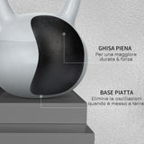 easycomfort easycomfort kettlebell 6kg in pvc e sabbia metallica per allenamento spalle e bicipiti 19x19x26 cm grigio