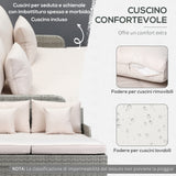 easycomfort easycomfort lettino prendisole sdraio da giardino 2 posti in rattan pe struttura in acciaio con braccioli e cuscini imbottiti 158x134x70cm grigio