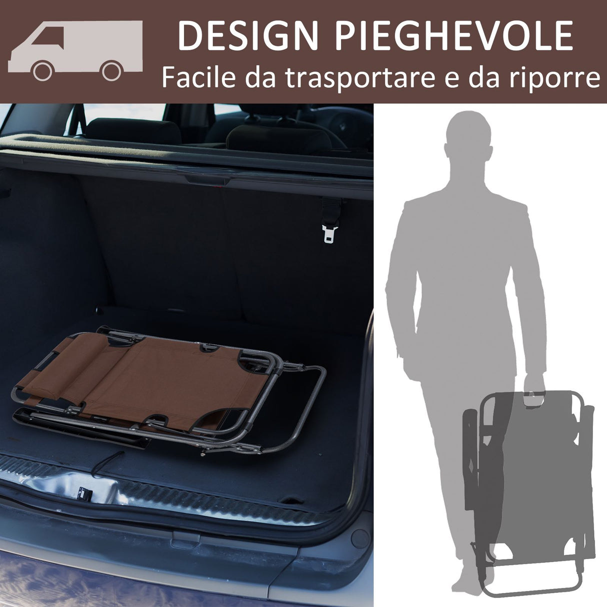 easycomfort easycomfort lettino sdraio pieghevole da giardino piscina con braccioli marrone ean 8054111847346