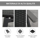 easycomfort easycomfort lettino sdraio prendisole in pe rattan e alluminio con ruote nero ean 8055776914282