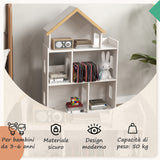 easycomfort easycomfort libreria per bambini 3 6 anni a 3 livelli per libri e giochi in mdf e legno di pino 65x25x108 5 cm bianco