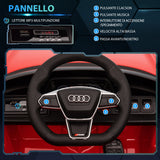 easycomfort easycomfort macchina elettrica per bambini 5 anni max licenza audi con pulsanti cinture e fari 103x58x41 cm rossa e nera