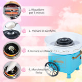 easycomfort easycomfort macchina per zucchero filato 450w con accessori 30x30x28cm azzurra