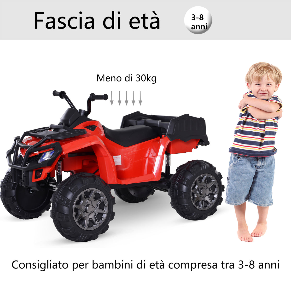 easycomfort easycomfort mini quad elettrico per bambini per esperienza di guida realistica 12v velocita massima 6kmh lettore musica mp3 luci e fanali 120x79x78 5cm