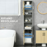 easycomfort easycomfort mobile bagno con 2 ripiani aperti in truciolato e 2 armadietti con ripiani regolabili 31 4x30x165cm