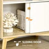 easycomfort easycomfort mobile da salotto con scaffale aperto a 2 livelli e armadietto a 2 ante in truciolato e legno di pino 58x30x93 cm