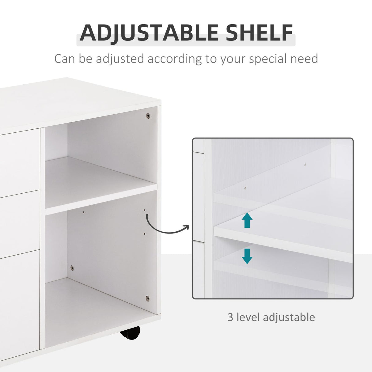 easycomfort easycomfort mobile da ufficio multiuso con ripiani cassetti in legno bianco