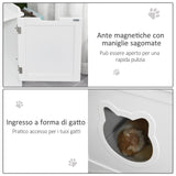 easycomfort easycomfort mobile lettiera per gatti a 2 ante con portaoggetti laterale 88 5x48x51 5cm bianco
