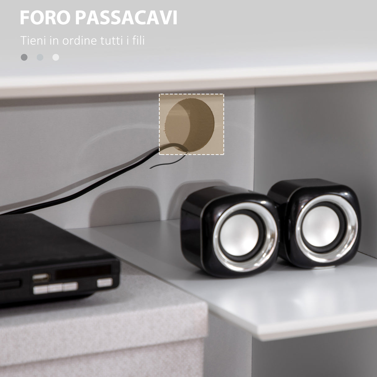 easycomfort easycomfort mobile porta tv da 32 55 con ripiani aperti in mdf 120x40x60cm bianco