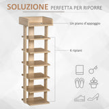 easycomfort easycomfort mobile scarpiera per ingresso in legno con ripiano porta oggetti 32x30x104cm rovere