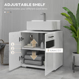 easycomfort easycomfort mobile sottolavabo in mdf con armadietto a 2 livelli con ripiano regolabile 60x36 5x56 cm bianco