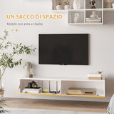 easycomfort easycomfort mobile tv sospeso per tv 60 max con armadietto a parete set 2 pezzi in truciolato per soggiorno e camera da letto