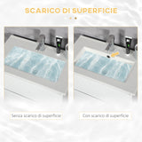 easycomfort easycomfort mobiletto bagno a 2 cassetti in truciolato con lavabo in ceramica sintetica 61x37x88 cm bianco