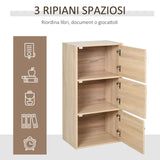 easycomfort easycomfort mobiletto multiuso con 3 ripiani in legno e 3 ante per casa o ufficio ean 8054111842976
