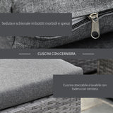 easycomfort easycomfort mobili da giardino set 3 pezzi in rattan pe con 2 divani e tavolino da caffe grigio