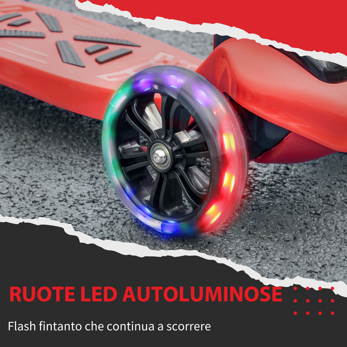 easycomfort easycomfort monopattino 3 ruote per bambini 3 8 anni con ruote luminose e 4 altezze regolabili 54 7x32 5x59 69 cm rosso