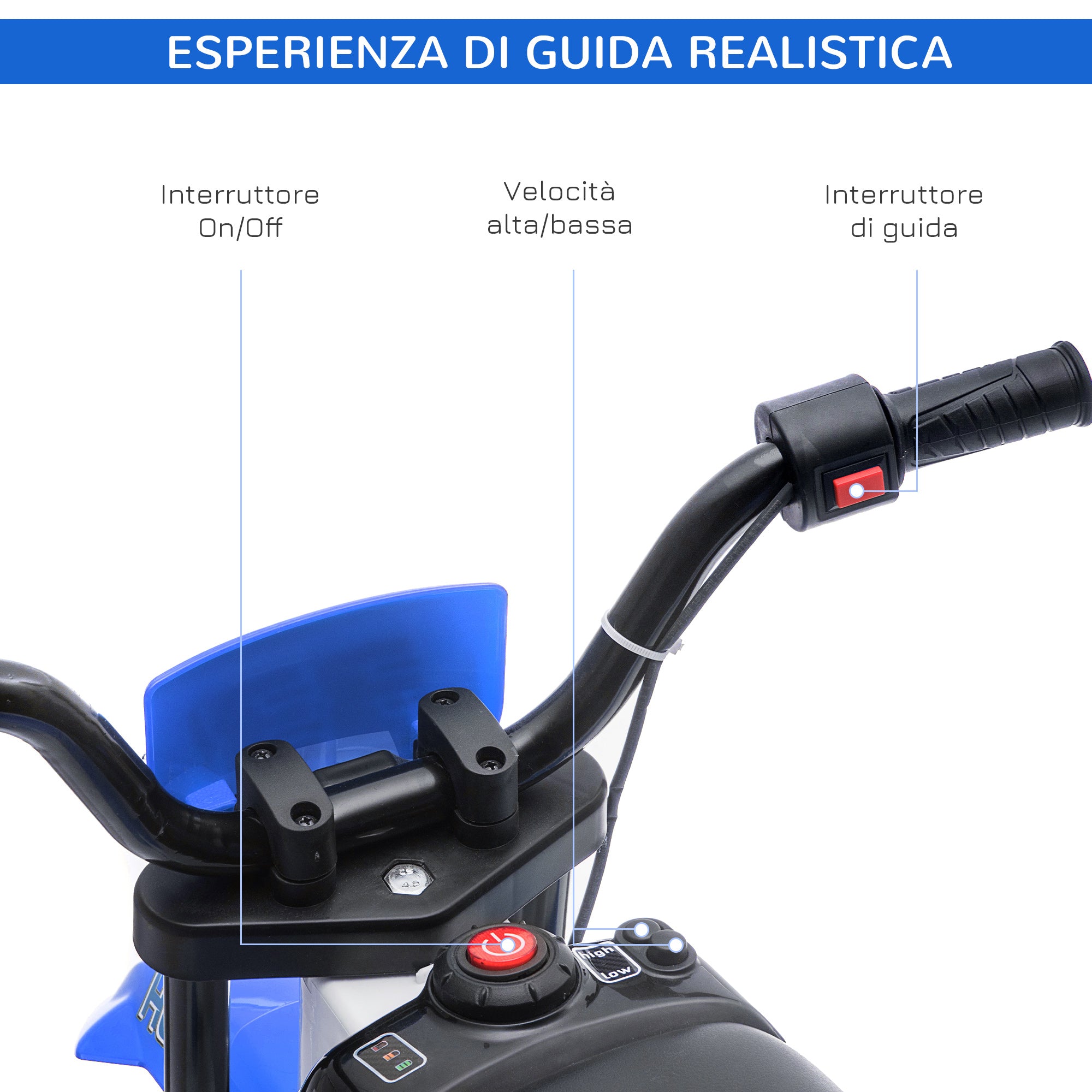 Moto Elettrica Per Bambini 12V BLU